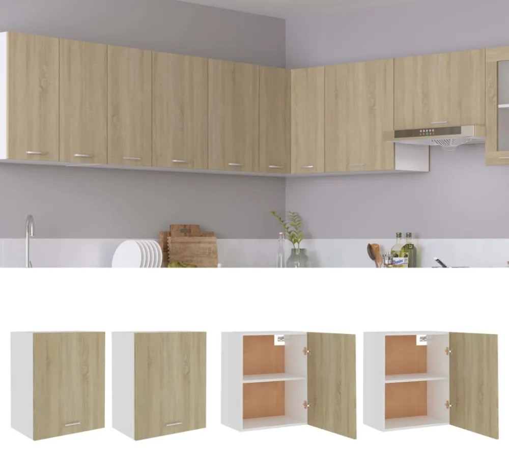 “Lyon” 2 db sonoma tölgy színű szerelt fa függő szekrény