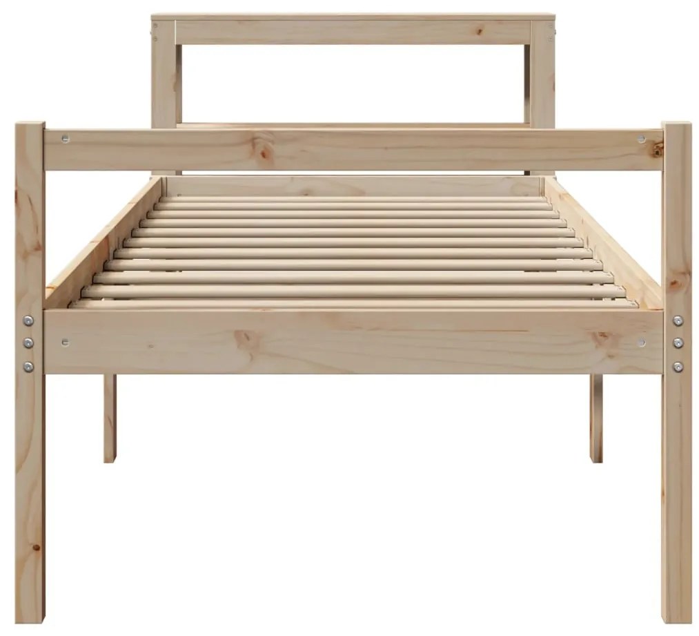 tömör fenyőfa ágy időseknek fejtámlával 100 x 200 cm