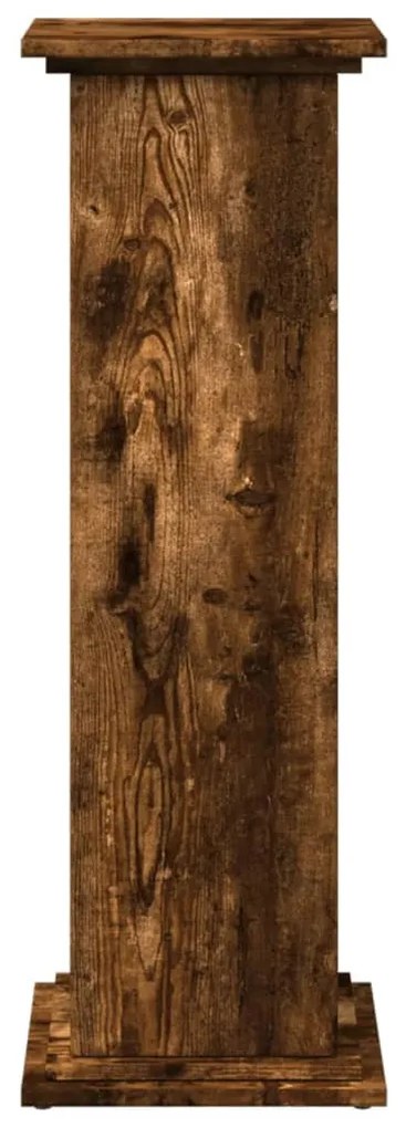 füstös tölgy szerelt fa bemutatóállvány tárolóval 31x30x90 cm