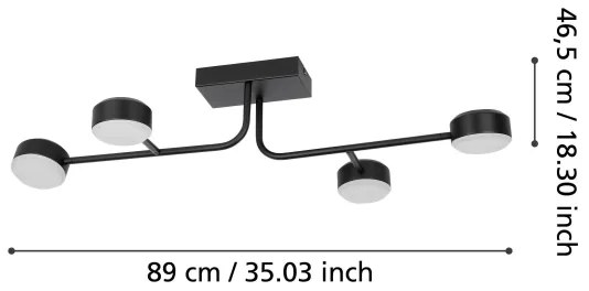 Eglo 900351 - LED Dimmelhető felületre szerelhető csillár CLAVELLINA 4xLED/6,8W/230V