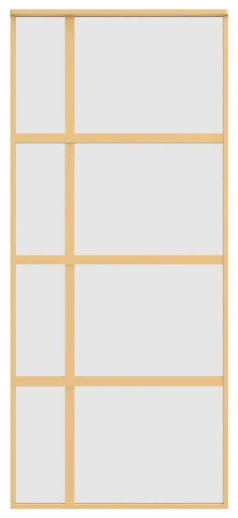 Aranyszínű ESG tejüveg és alumínium tolóajtó 90 x 205 cm