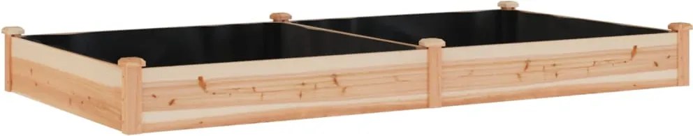 vidaXL tömör fenyőfa kerti magaságyás béléssel 240x120x25 cm