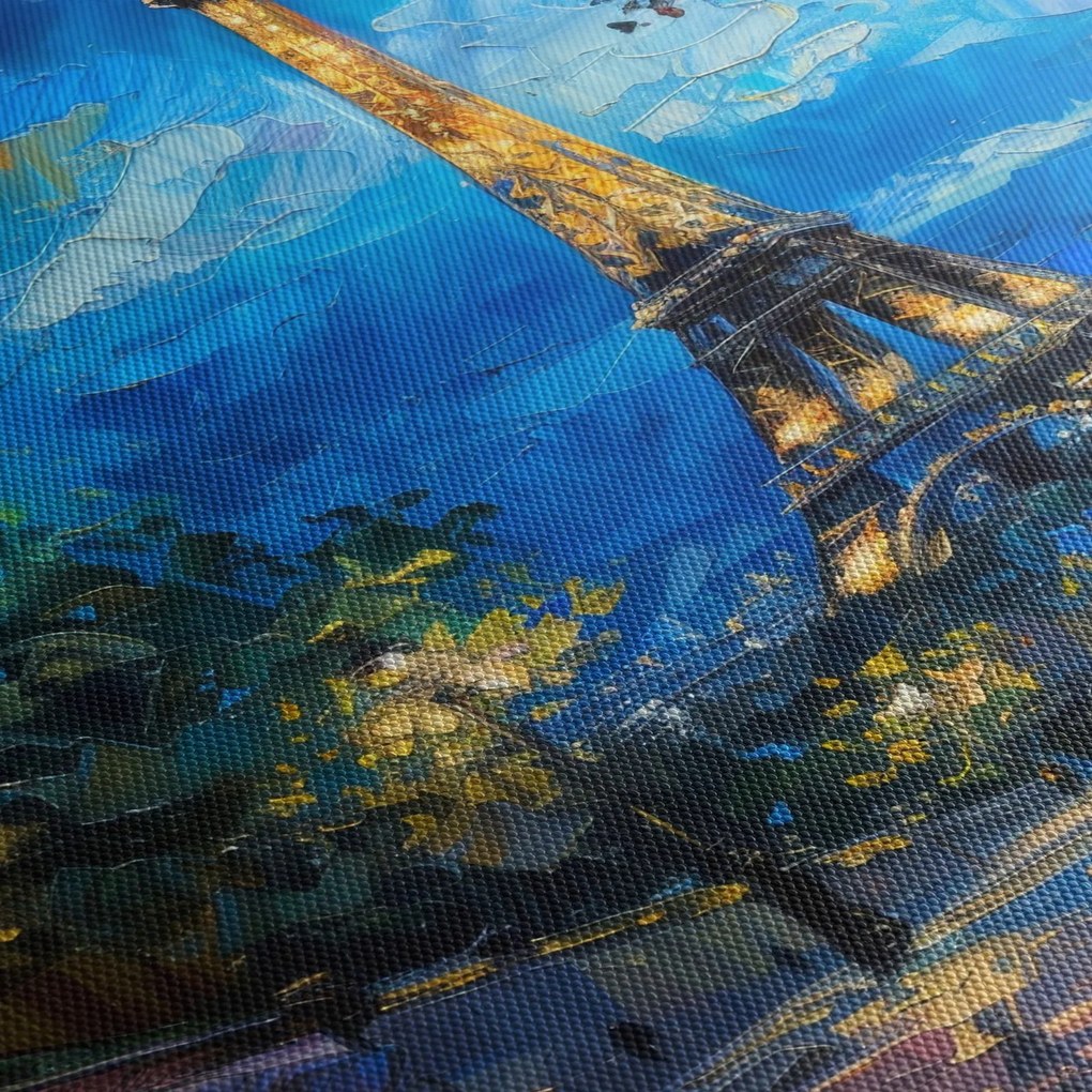 Kép - Olajfestmény az Eiffel-toronyról (120x50 cm)