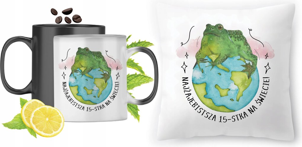 Születésnap 15 15 db-os Varázsbögre fényképes nyomott mintás párna szett