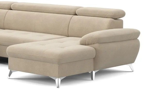 CATANIA U alakú, balos, tárolós sarokkanapé, bézs