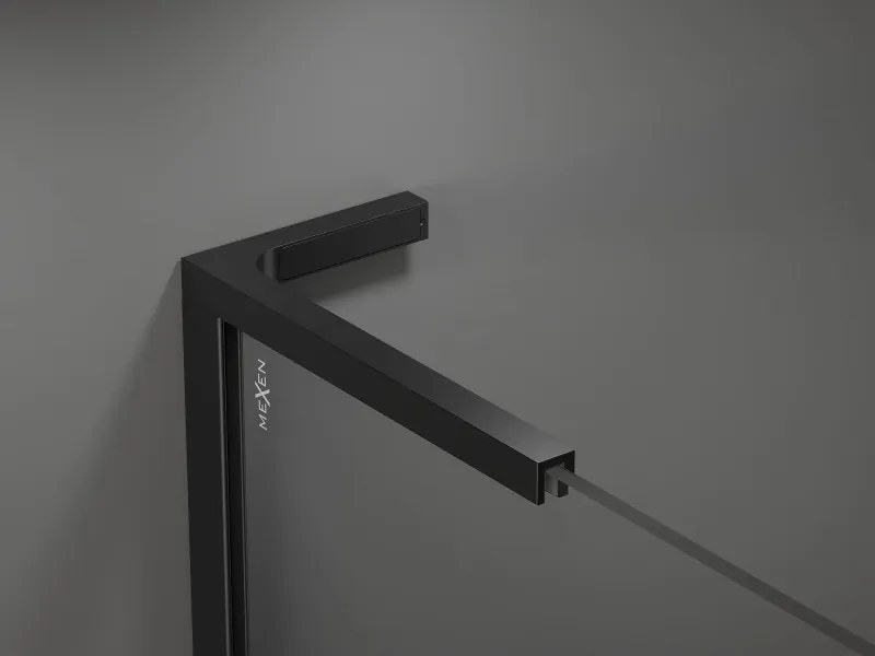 Mexen Velar L Duo tolóajtós zuhanykabin 100 x 90 cm, átlátszó, fekete - 871-100-090-02-03-70