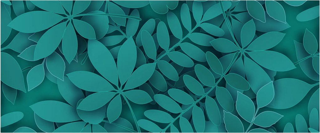 Kép - Türkiz levelek (120x50 cm)