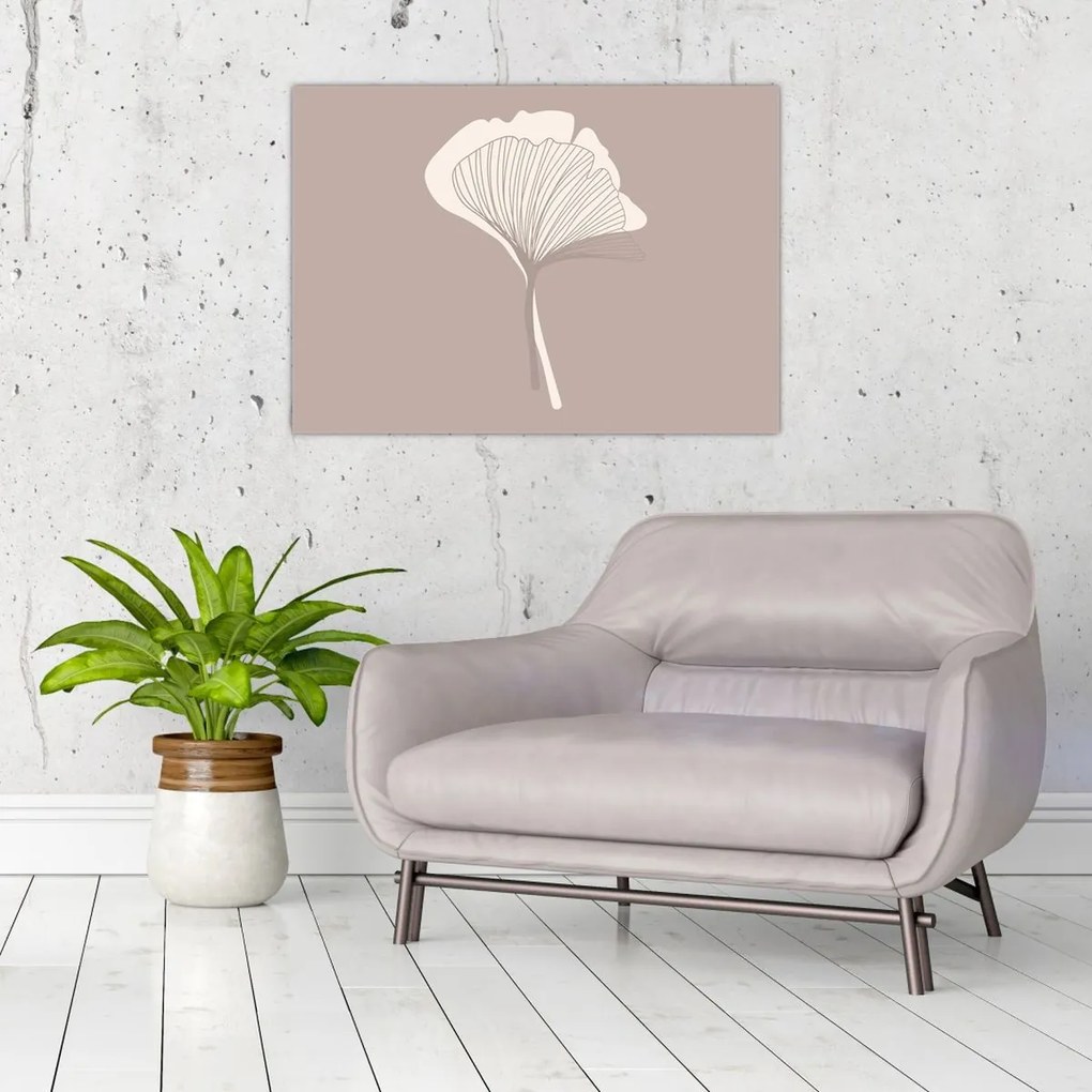 Üveg kép - Bézs színű levelek N⁰3 (70x50 cm)