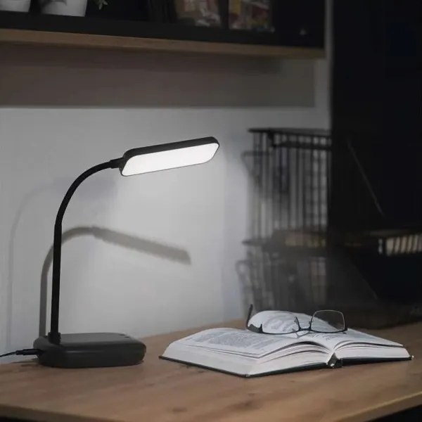 LED Dimmelhető flexibilis asztali lámpa LED/12W/230V 3000K/4000K/6500K fekete