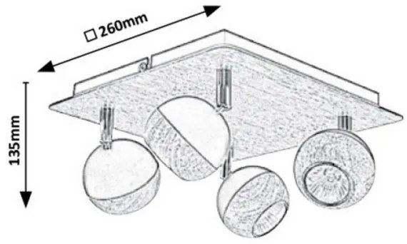 Rabalux 5616 - Spotlámpa ARTHUR 4xGU10/35W/230V