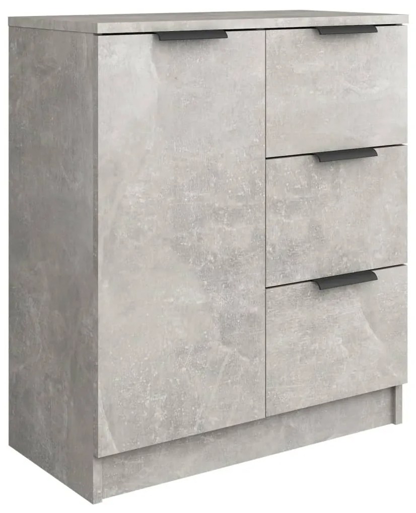 2 db betonszürke szerelt fa tálalóasztal 60 x 30 x 70 cm
