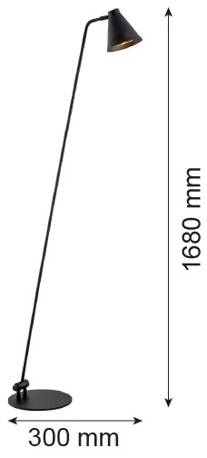 Argon 8003 - Állólámpa AVALONE 1xE27/15W/230V fekete
