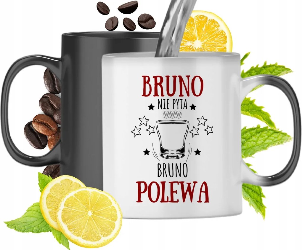 Mágikus bögre Bruna Fekete matt nyomott mintával 330ml