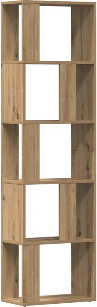 vidaXL kézműves tölgy színű szerelt fa könyvszekrény 45x24x159 cm