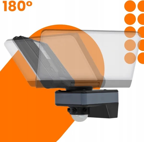 LED reflektor mozgás- és alkonyatérzékelővel LED/44W/230V 4200K IP54 fekete
