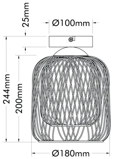 Globo 15965D - Mennyezeti lámpatest DICHTI 1xE27/40W/230V Ø 18 cm