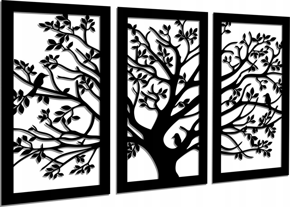 Áttört Kép Triptichon Szerencsefa A Nappaliba 100CM