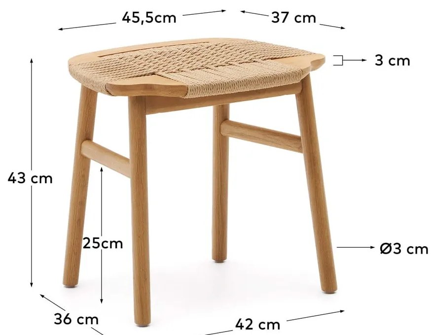 Natúr színű ülőke Enit – Kave Home