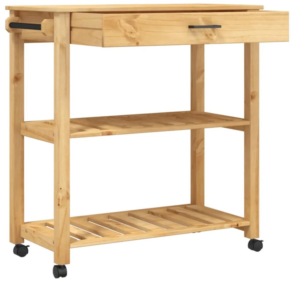 MONZA tömör fenyőfa konyhai kocsi 84 x 40 x 88,5 cm