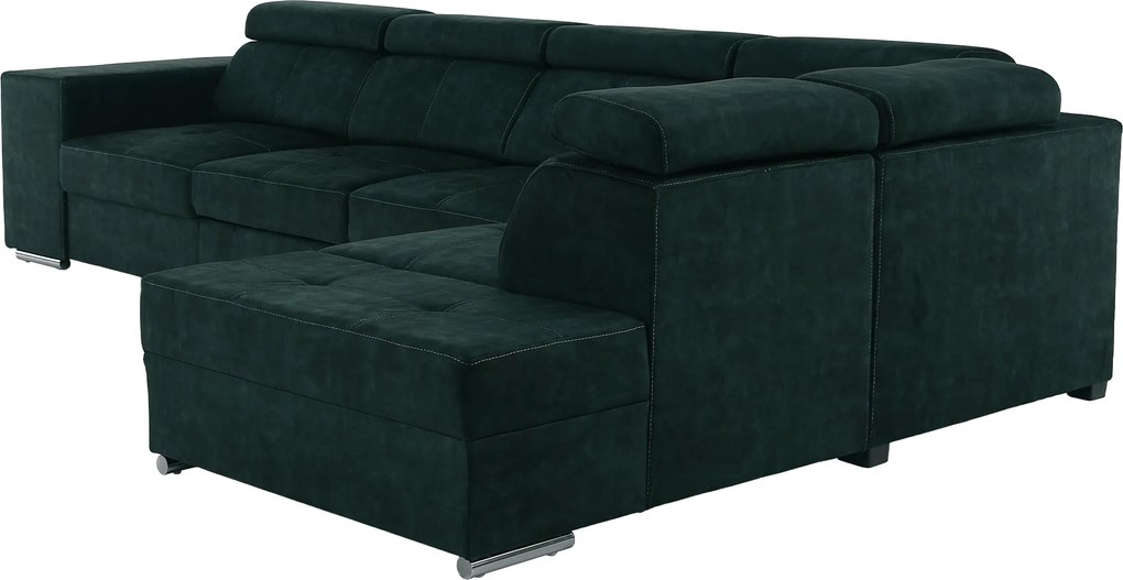 Ülőgarnitúra, smaragdzöld, jobbos, MALAGA BIG