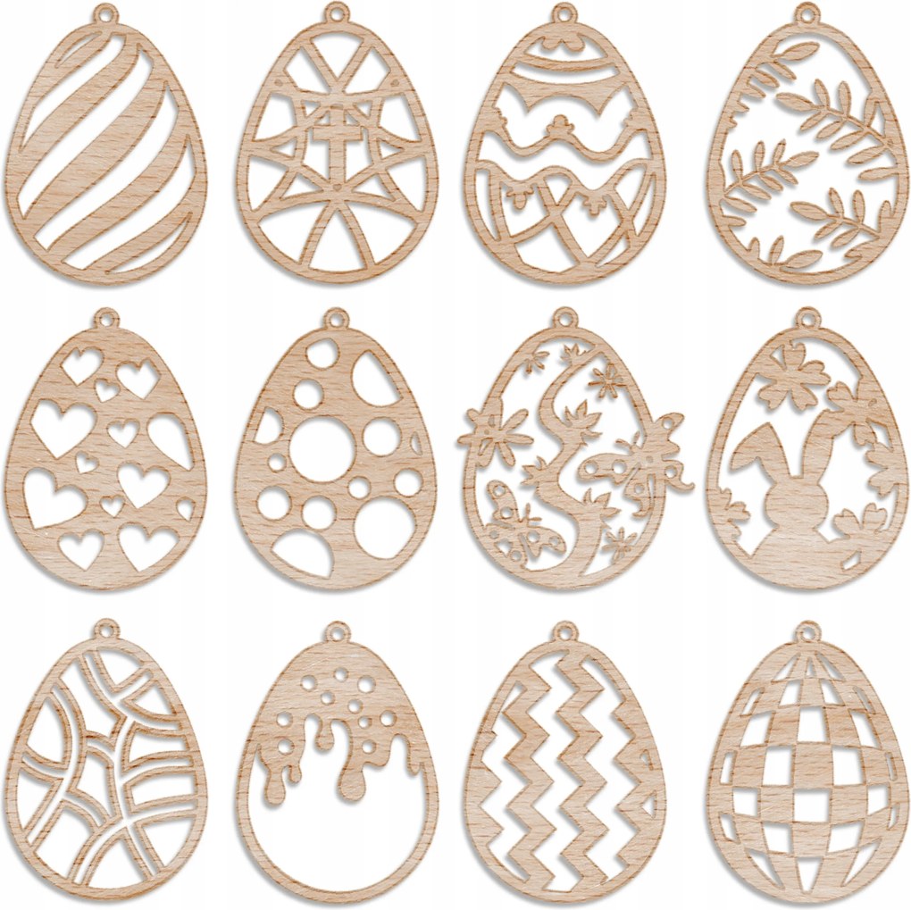 Tojás Fa Medálok 12 db Húsvéti Díszek Karácsonyi Diy