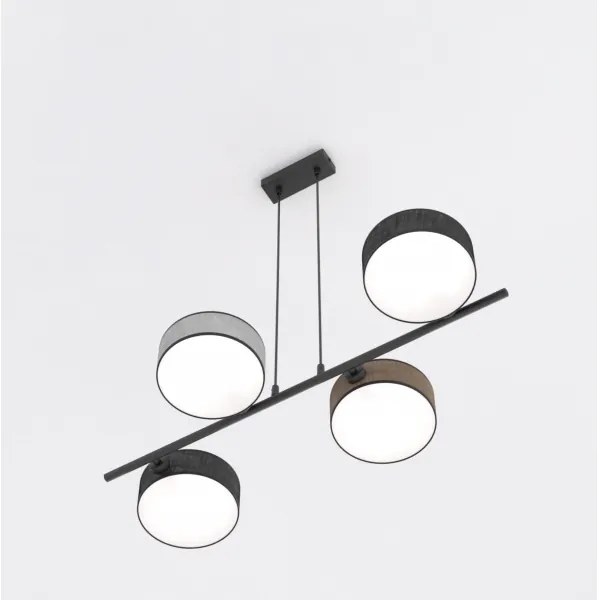 DRUMZ kábeles csillár 4xE14/10W/230V, fekete/barna/szürke