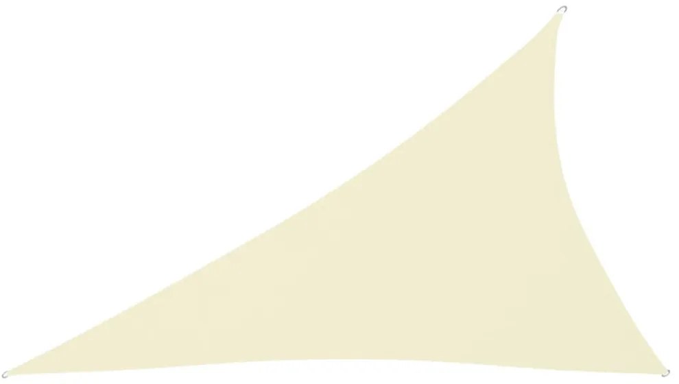 krémszínű háromszögű oxford-szövet napvitorla 3 x 4 x 5 m
