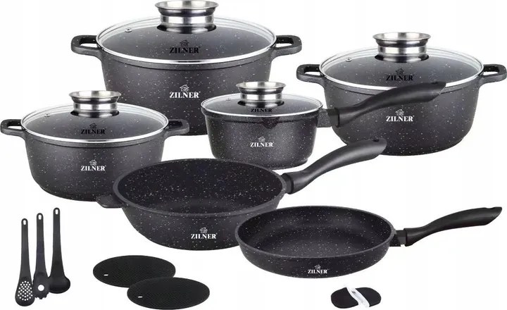 Márvány edénykészlet Edények Prémium szett 17 El. Zilner