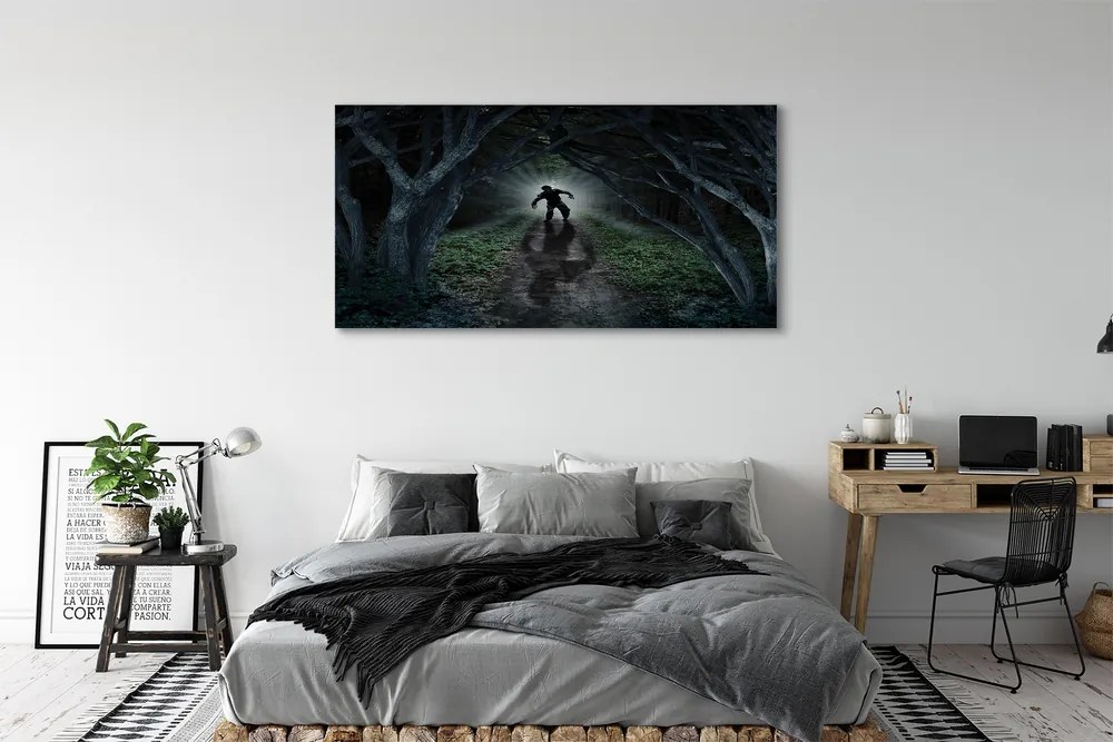 Canvas képek Sötét erdő fa forma 125x50 cm