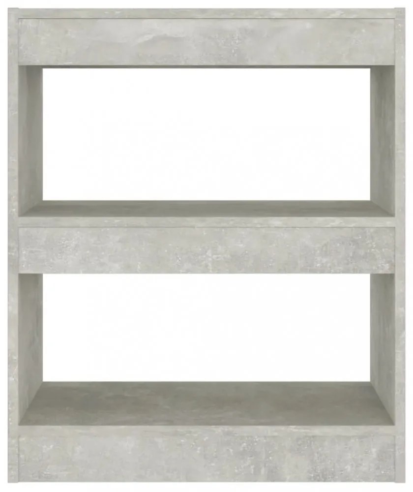 betonszürke térelválasztó könyvszekrény 60 x 30 x 72 cm