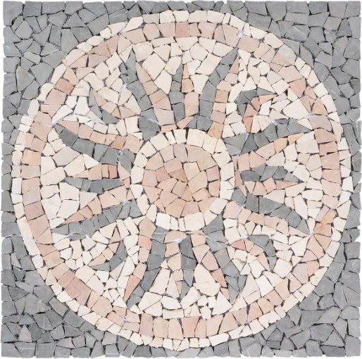 Márványmozaik "Nap" motívum 90 × 90 cm