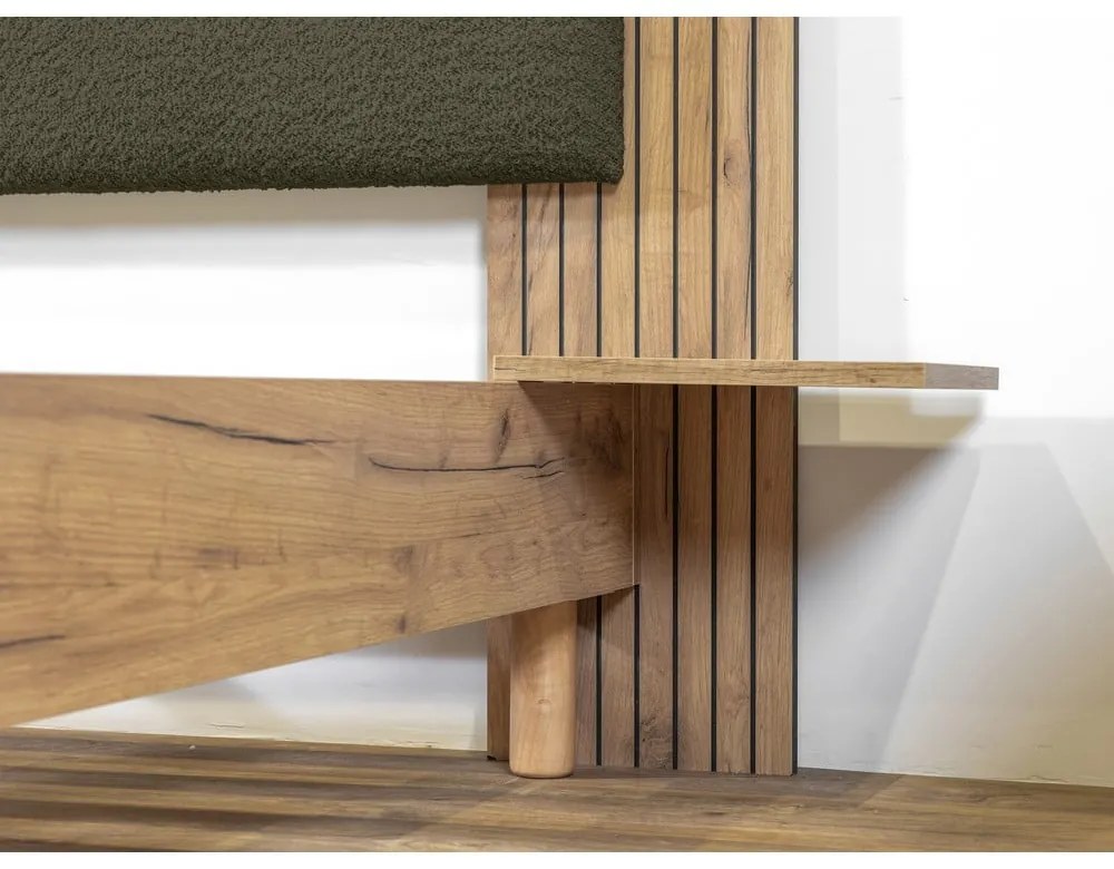 Zöld franciaágy ágyráccsal 140x190 cm Lior – Bobochic Paris