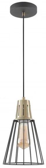 Lámpa Mennyezeti lámpatest KALIOPE,8068,AC220-240V,50/60Hz,1*E27,max.40W,IP20,átmérő 18cm, single, fekete/arany