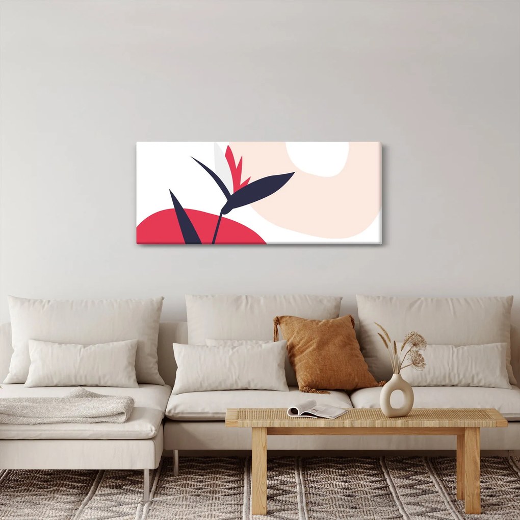 Kép - Rózsaszín virágos absztrakció N⁰1 (120x50 cm)