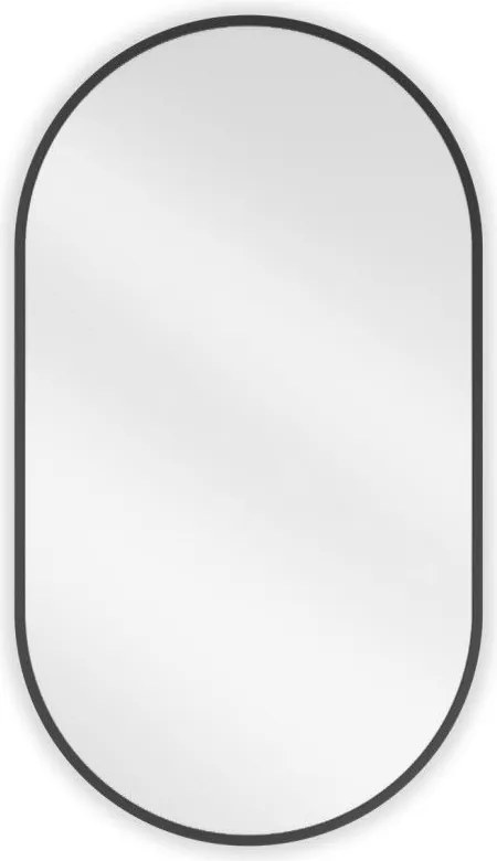 Mexen Loft ovális fürdőszobai tükör 80 x 45 cm, fekete keret - 9851-080-045-000-70