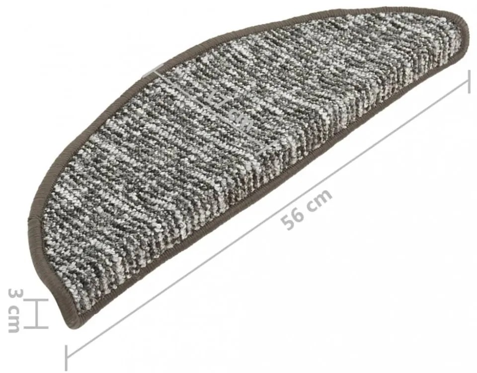 15 db antracitszürke lépcsőszőnyeg 56x17x3 cm
