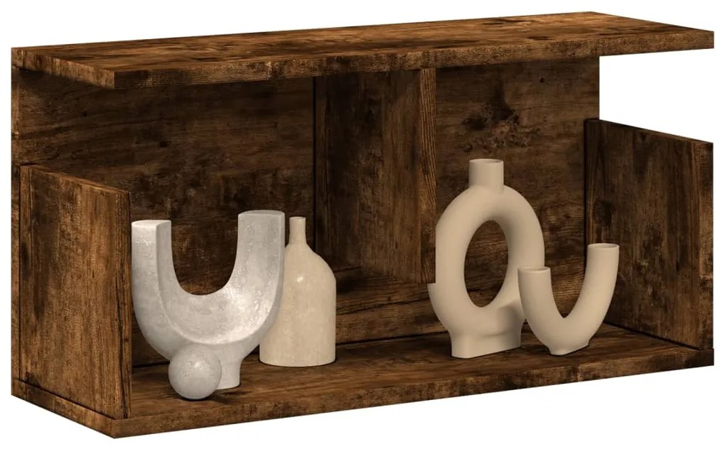 füstös tölgy színű szerelt fa faliszekrény 60 x 20 x 30 cm