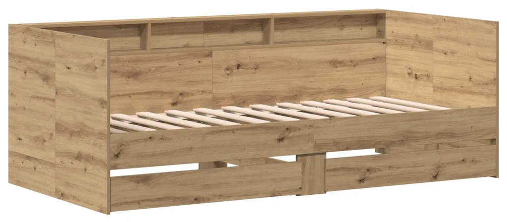 Nappali ágy fiókokkal Iparművészeti tölgy Rétegelt fa 75 x 190 cm