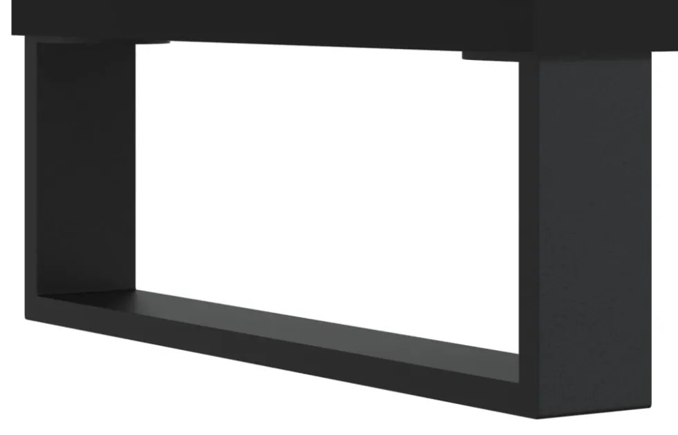 fekete szerelt fa TV-szekrény 150 x 36 x 50 cm