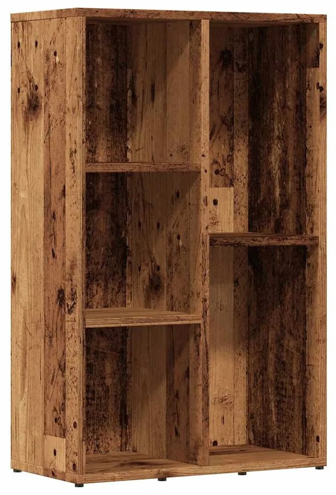 antik fa színű szerelt fa könyvszekrény 50x25x80 cm