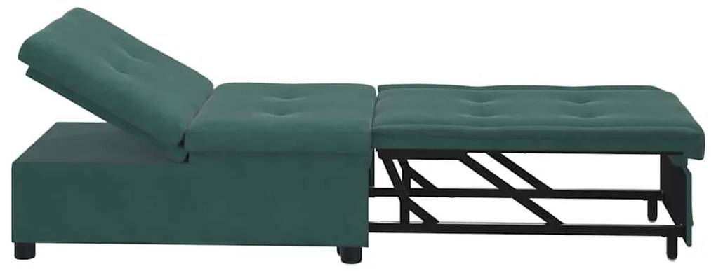 Kanapéágy Sötétzöld 67 x 194 x 38 cm Bársony