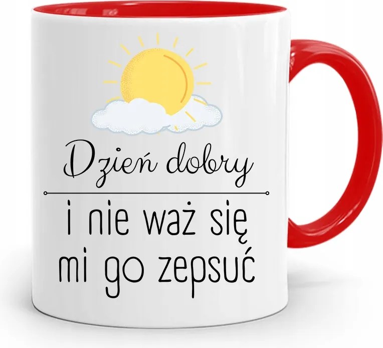 Bögre Piros Vicces Jó Reggelt fényképes nyomtatással