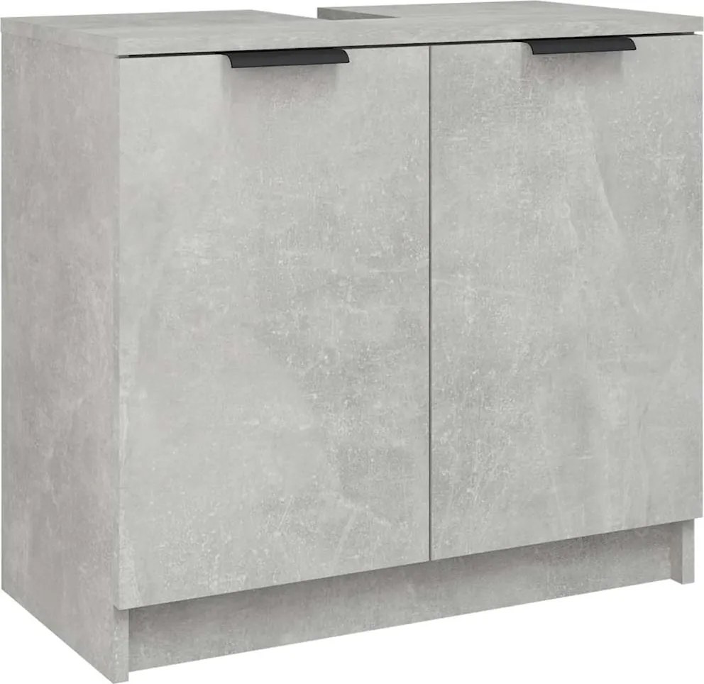 vidaXL betonszürke színű szerelt fa fürdőszobaszekrény 64,5x33,5x59 cm