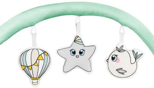 Lionelo - Utazóágy FLOWER türkiz