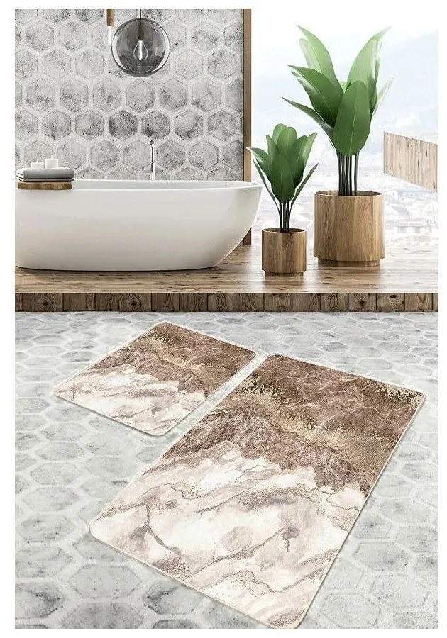 Barna fürdőszobai kilépő szett 2 db-os 60x100 cm – Mila Home