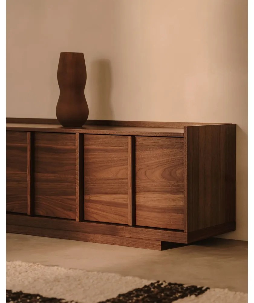 Barna TV-állvány diófa dekorral 200x47x40 cm Onix – Kave Home