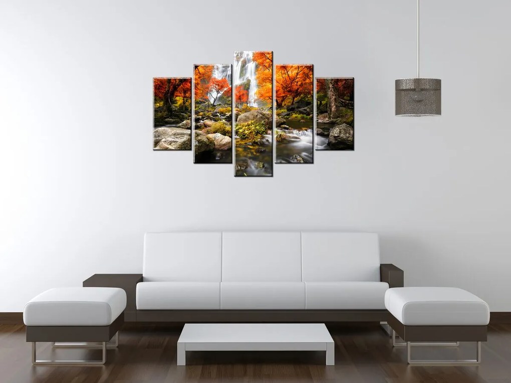 Gario Vászonkép Oszi vízesés - 5 részes Méret: 100 x 70 cm