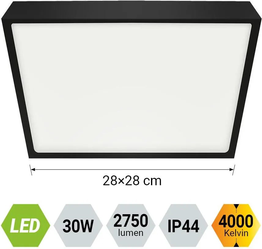 Fürdőszoba Mennyezeti Lámpa Fekete EMITHOR 49055