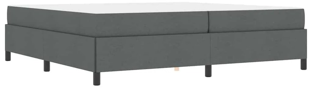 Boxrugós ágy Sötétszürke és Fekete 200 x 200 cm