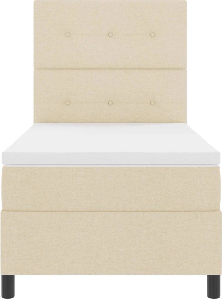 vidaXL Boxrugós ágy matracmal leddel Krém 80 x 200 cm szövet